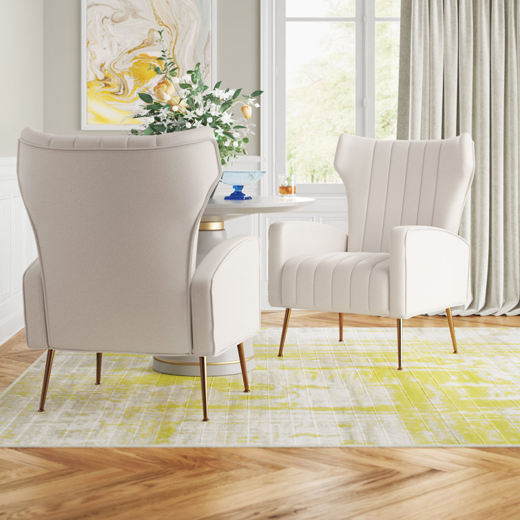 Etta Avenue™ Floreal 27'' Wide Velvet Wingback Chair & Reviews